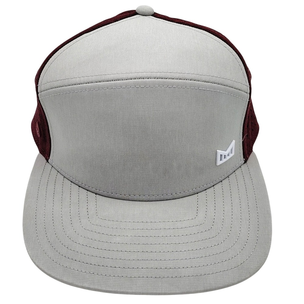 Melin Trenches Hydro Hat Mens Classic Grey Maroon Snapback Performance Cap
